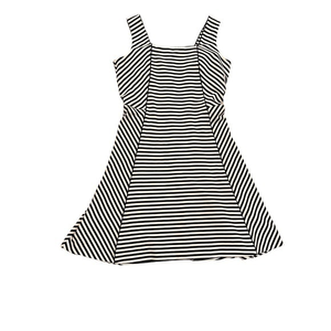 Cluny Women’s Dress Fit & Flare Stripe Black White Stretch Sleeveless‎ Size 8